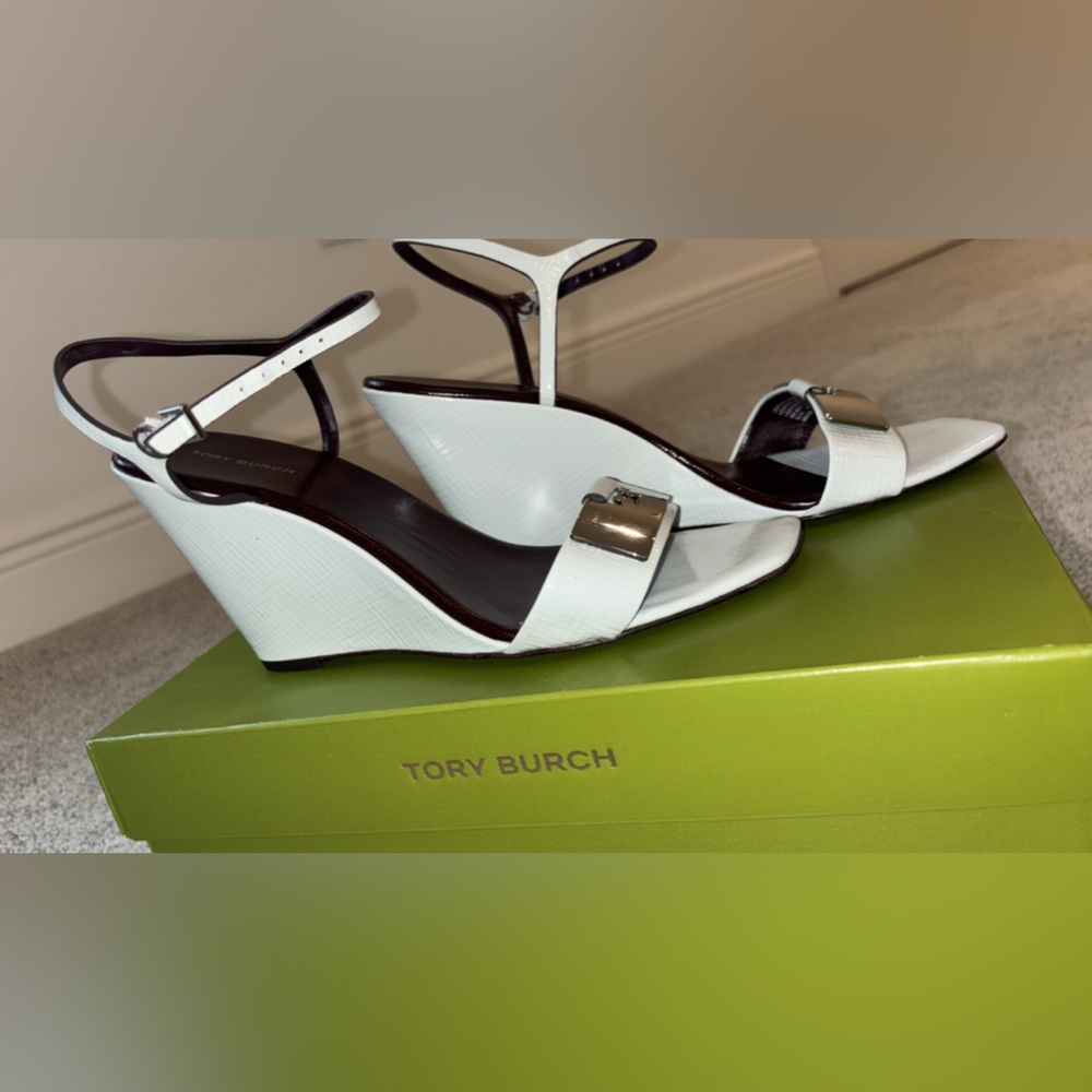 Tory Burch White Heeled Sandals
